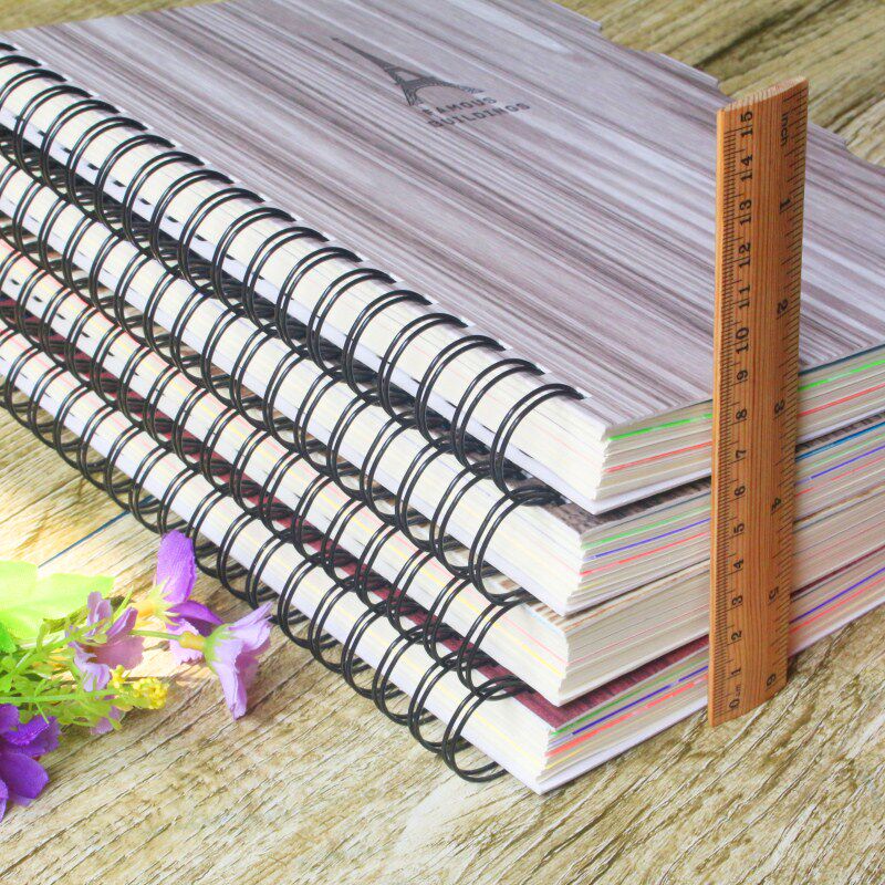Coil spiral this side flip notepad notebook large A4 classification separator horizontal line thickened sub A5B5 hard
