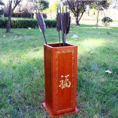 Antique traditional wooden throwing pots and arrows throwing pots and bottles games as company props corporate school activities