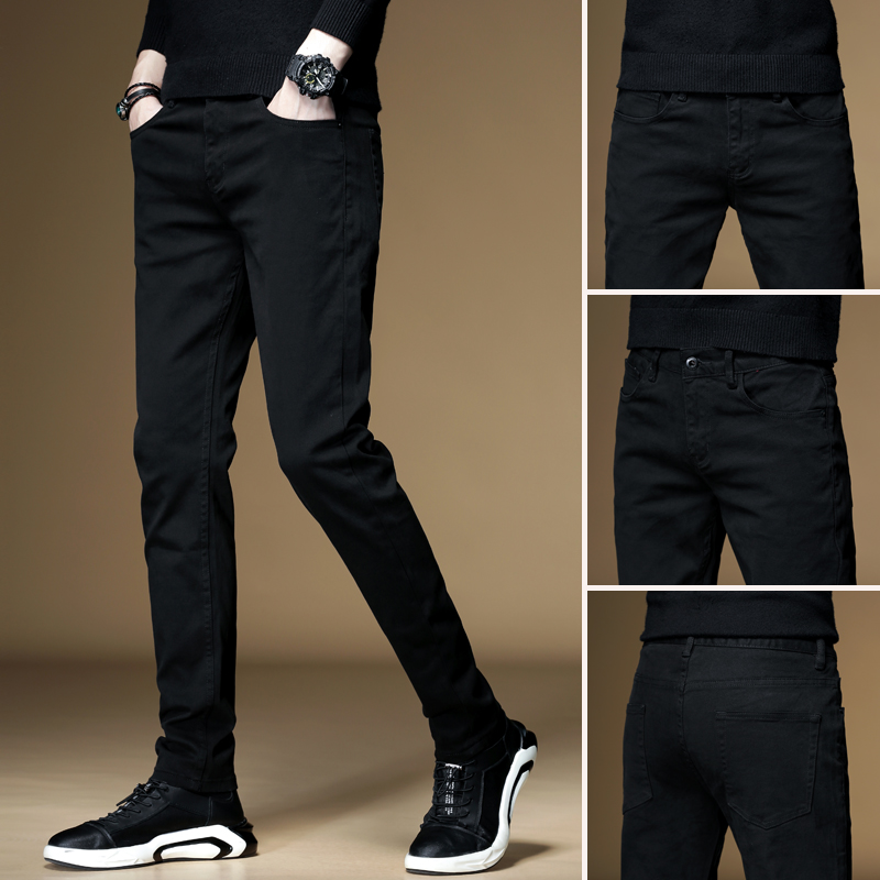 Rich and expensive bird 2020 spring and autumn cash in black jeans Men's sweaty pipe pants Korean version Trend 100 lap casual pants