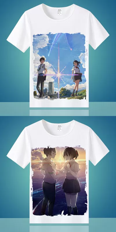 Summer your name T-shirt ngắn tay hoạt hình Mitsuba Taki quần áo ngoại vi cos quần áo hai chiều cho nam và nữ - Carton / Hoạt hình liên quan