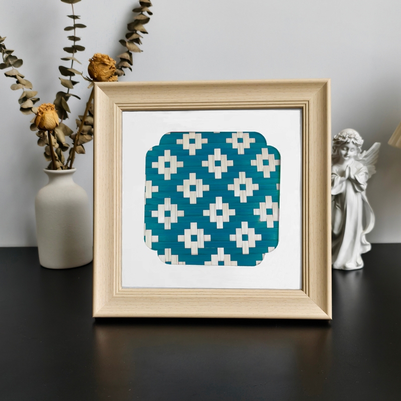 Intangible Cultural Heritage Bamboo Weaving Photo Frame Painting DIY Material Kit Handmade Team Building Salon Gift for Friends Decorative Painting Ornament