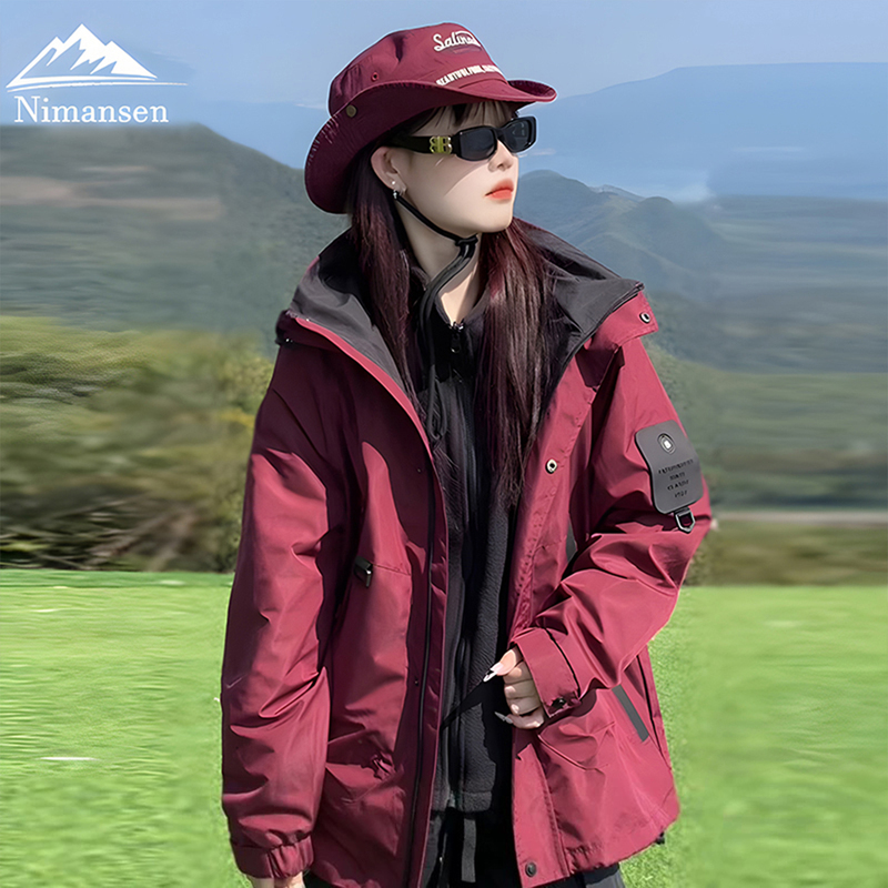 German Windproof and Waterproof Jacket for Women 2026 New Outdoor Three-In-One Mountaineering Jacket Detachable Couple Jacket German Windproof and Waterproof Jacket for Women 2026 New Outdoor Three-In-One Mountaineering Jacket Detachable Couple Jacket