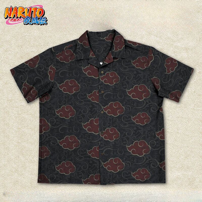 2026 New Naruto Shippuden Akatsuki Organization Hawaiian Shirt Short-Sleeve Fan Merchandise