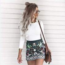 Printed Short Skirt Lady tutu hip Bust skirts Women