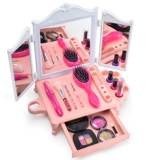 Туалетный столик для принцессы с подсветкой, косметическое зеркало, детская игрушка, реалистичная база под макияж, помада, румяна, подарок на день рождения