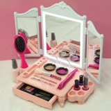 Туалетный столик для принцессы с подсветкой, косметическое зеркало, детская игрушка, реалистичная база под макияж, помада, румяна, подарок на день рождения