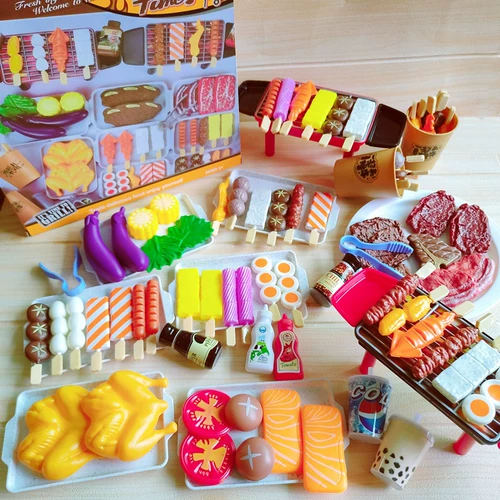 Детские семейные кухонные игрушки приготовление барбекю для барбекю Моделирование пищи.