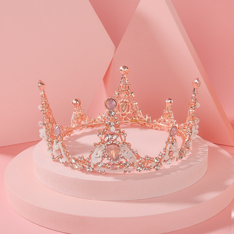 Children's Round Birthday Girls Crown Crown Girls Crown Hairy Show Cute Party Hairdressing