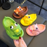 Детские мультяшные милые нескользящие тапочки для мальчиков, слайдеры, мягкая подошва