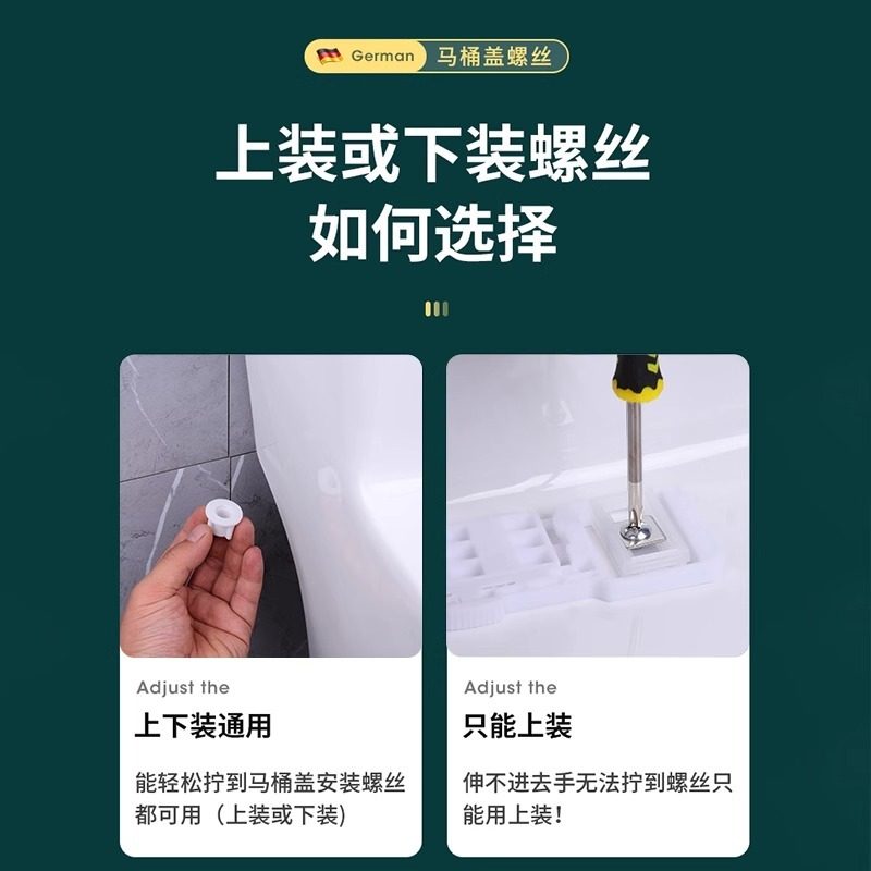 Toilet Seat Cover Accessories Fixing Screws Household Toilet Seat Cover Expansion Screw Connector Universal Quick-Release Fastener