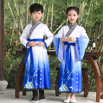 Childrens Hanfu girls costume Chinese school uniform boys three-character classics disciples costumes Chinese style ru skirt costumes