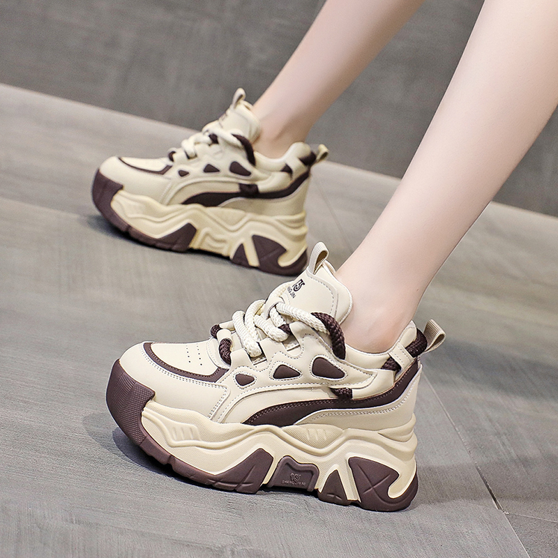 Platform Thick-Soled Mesh Dad Shoes for Women, Autumn 2026 New Style, Height-Increasing Women's Shoes, Popular Versatile Slimming Casual Shoes