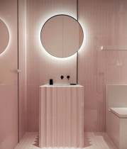 Nordic wall-mounted round mirror bathroom mirror vanity mirror wall-mounted mirror iron round mirror decorative creative hanging mirror