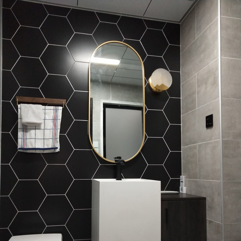 Nordic Oval Bathroom Mirror Oval Wall-mounted Mirror Bathroom Mirror Genguan Mirror Decoration Mirror Bedroom Cosmetic Mirror Cosmetic Mirror