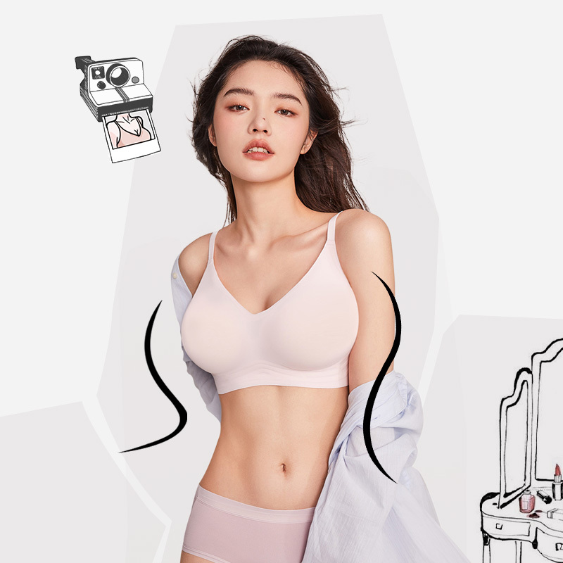 Xingmian Outward-Expanding Bra for Women with Small Busts, Push-Up Bra That Makes the Bust Look Bigger, Soft Support, Anti-Sagging, Sexy Cartoon-Style Bra, Seamless Bra