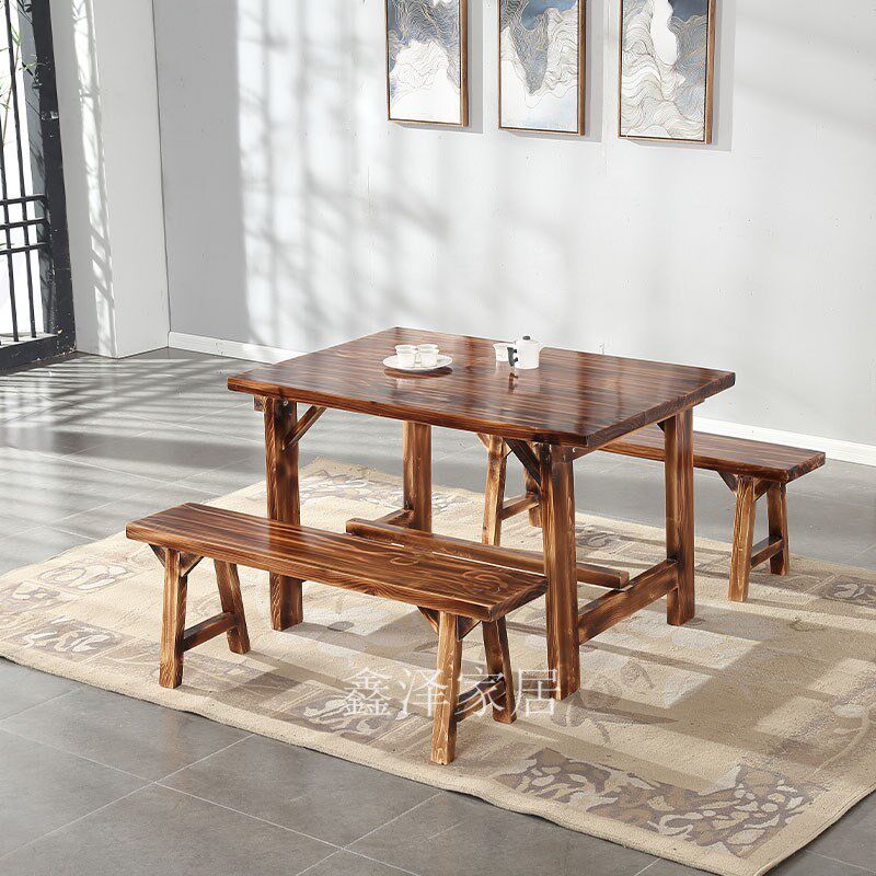 Carbonated Hotel Dining Table And Chairs Combined Canteen Snack Bar Snack Barbecue Noodle Restaurant Dining Room Dining Room Dining Room Dining Room Table and chairs