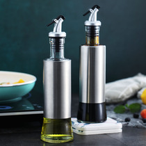 European oil bottle oil Pot Kitchen soy sauce vinegar seasoning bottle household oil tank stainless steel glass vinegar pot leak proof set