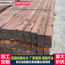 Anti-corrosive wood floor outdoor terrace Carbonated Wood Sauna Board Grape Shelf Patio Balcony Charred wood Plank Outdoor
