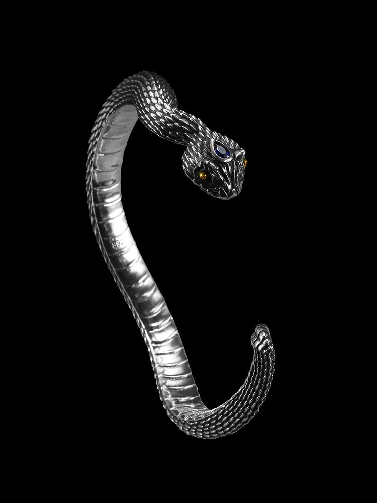 S925 Smale silver ornament female snake opening original zircon bracelet personally customized gift snake bracelet