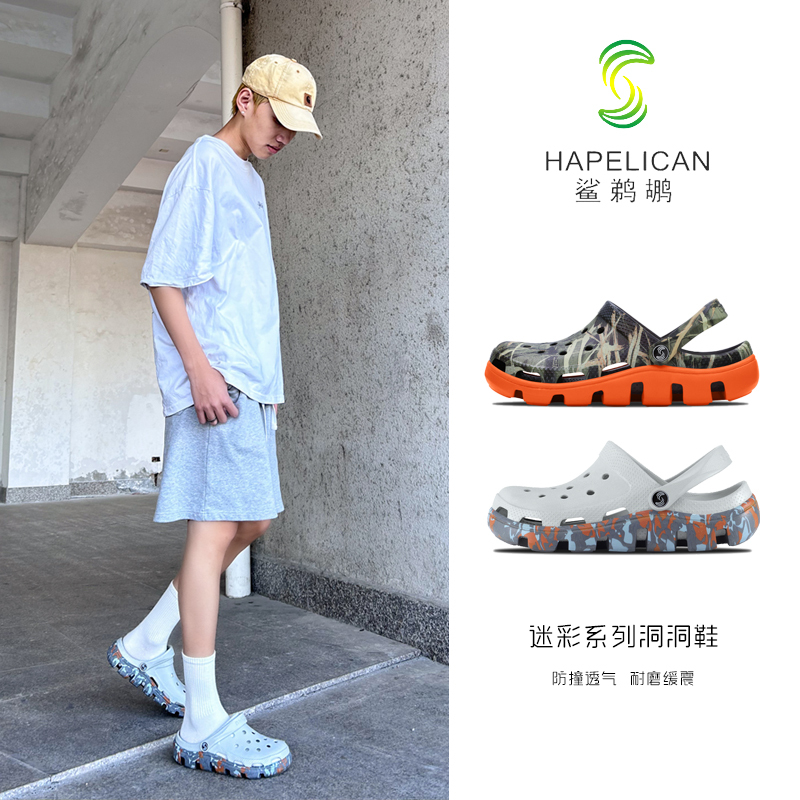 Croc Shoes for Men, Non-Slip Soft Sole, 2026 New Model, Couple Student Style, Lazy Sandals, Camouflage Slippers, Beach Sandals