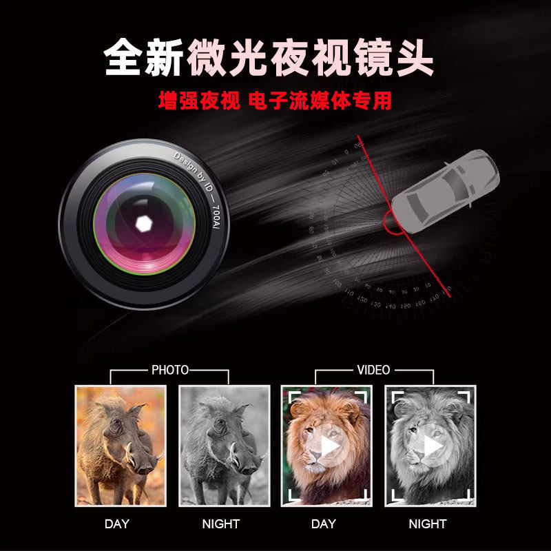 Round Shield Shark Fin 5D Streaming Media Car-Specific Electronic Rearview Mirror Dash Cam with Front and Rear Dual Cameras and Night Vision