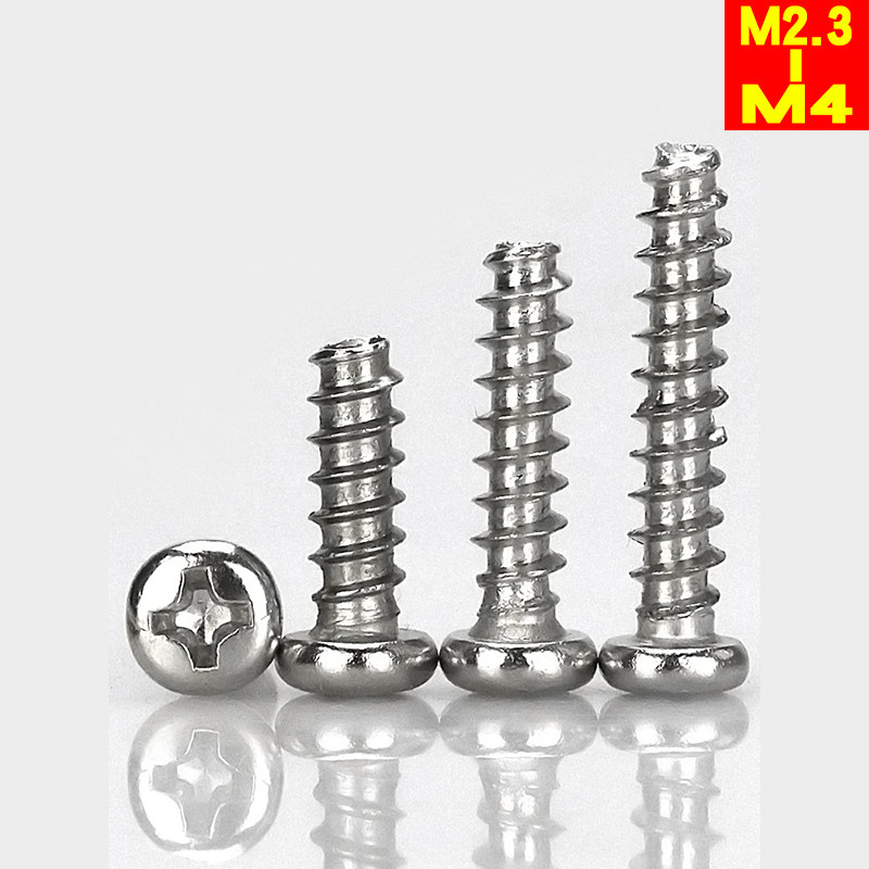 PB nickel plated round head cross tail screw screw screw screw head flat tail M2 3 M2 6M3M3 5M4x3x4-25