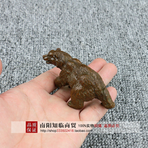 Retro bronze sculpture solid brass pure copper copper bear tea pet small ornaments tea ceremony Incense Road supplies bronze ware