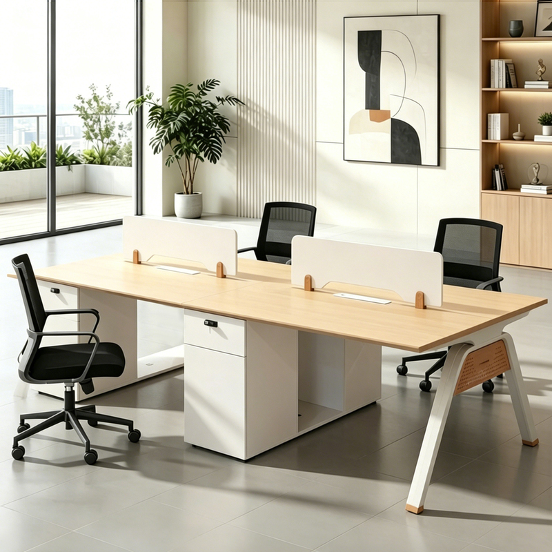 Simple and Modern Office Staff Seating Arrangement for Two People Facing Each Other, Suitable for Four to Six People, Single-Person Finance Desk with Chair and Desk Set Simple and Modern Office Staff Seating Arrangement for Two People Facing Each Other, Suitable for Four to Six People, Single-Person Finance Desk with Chair and Desk Set