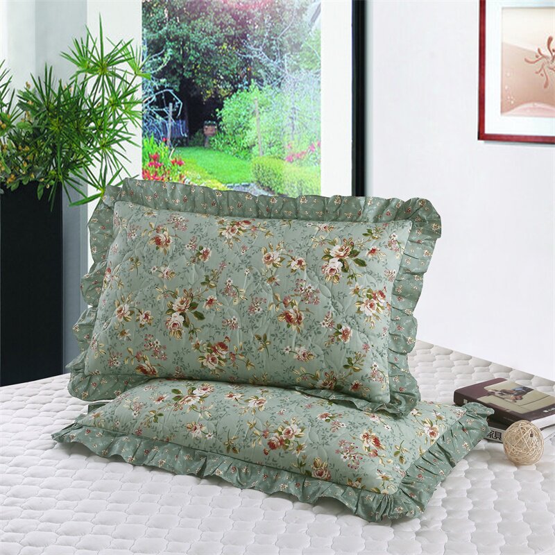 Pillowcase thickened quilted single with zipper type adult large pair of pillowcase girl heart cute ins net red