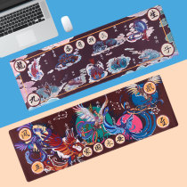 This is the Handcraft Old Art New Ancient Wind Series Jiuzi Wufeng Thickened Lock Edge Creative Office Home Mouse Mat