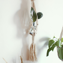 This is the artisan ethnic hanging hanging basket multifunction pure handwoven tapestry hanging blanket coarse rope hanging rope flower pot mesh pocket