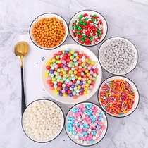 Sugar Beads Baking Decoration Edible size Blended Colorful Needle Gold Pearl Silver Beads Bread Sweet birthday cake Pearl Sugar