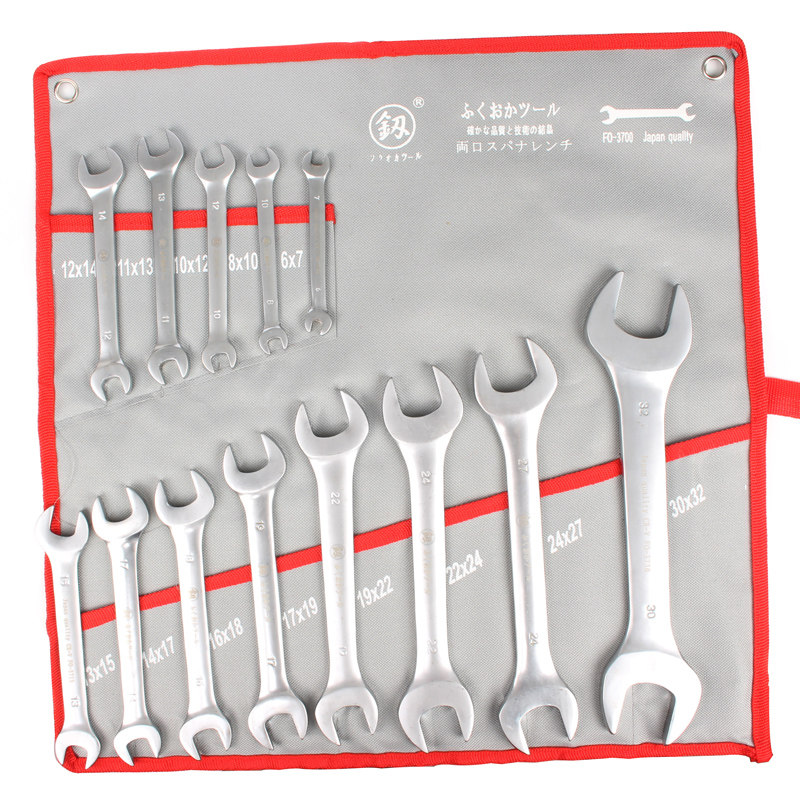 Japan Fukuoka Tool Double Head Opening Wrench Suit Industrial Grade Lengthened Stay Wrench Group Set 8-32-Taobao