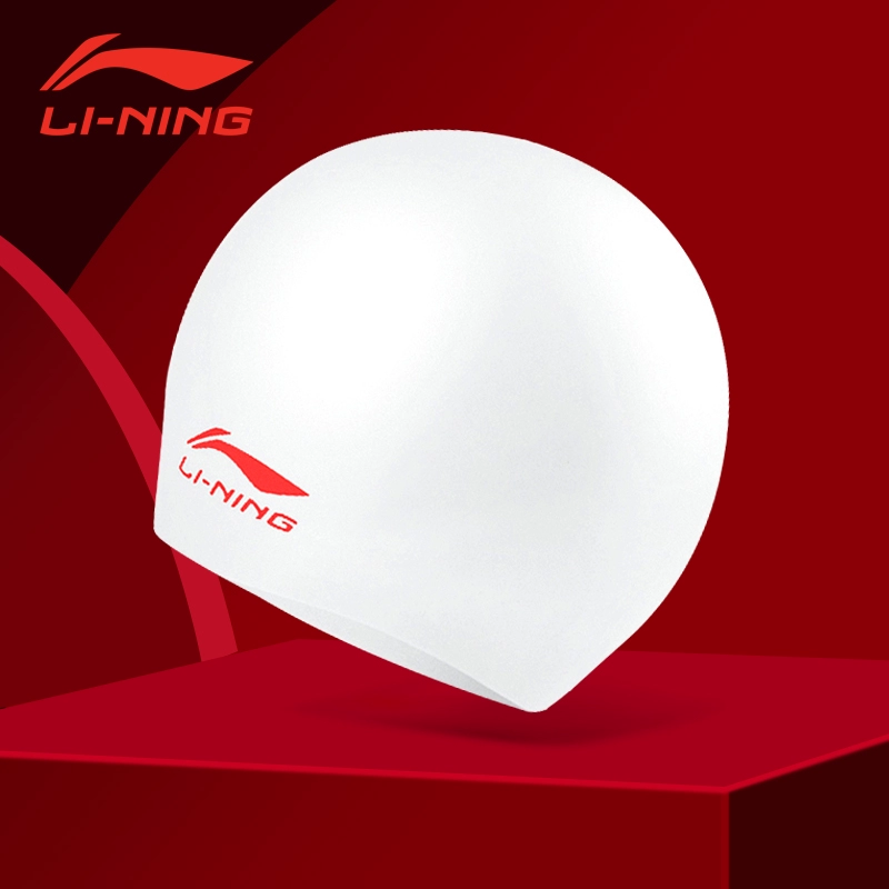 Li Ning Silicone chuyên nghiệp Thoải mái không thấm nước Đầu Bulle tóc dài Unisex Cộng với Kích thước Màu tinh khiết Bảo vệ tai Mũ bơi - Mũ bơi