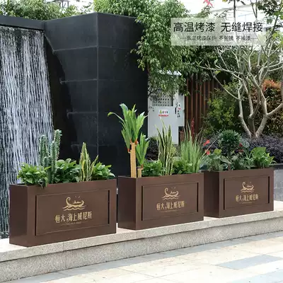 Outdoor wrought iron box dining room cafe shopping mall combination flower bed outdoor sample house display center gardening outside flower slot customization