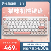 IQUNIX cat mechanical keyboard M80 wireless Bluetooth iPad note office blue axis cute girl suitable for Mac