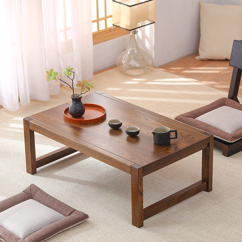 Floating Window Meditation Dwarf Table Small Tea Table Balcony and Room Dining Room Table Day Style Tatami Small Tea Table Solid Wood Table Customizable