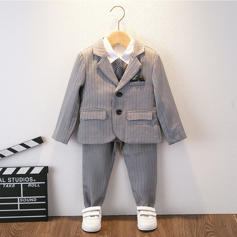 Children's suit suit boy gushed piano to play boy flower boy flower gown The Korean version of the small host West suit tide