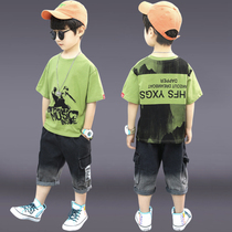Boy summer suit short sleeve handsome children Korean childrens clothing 2021 New loose summer thin big child foreign gas