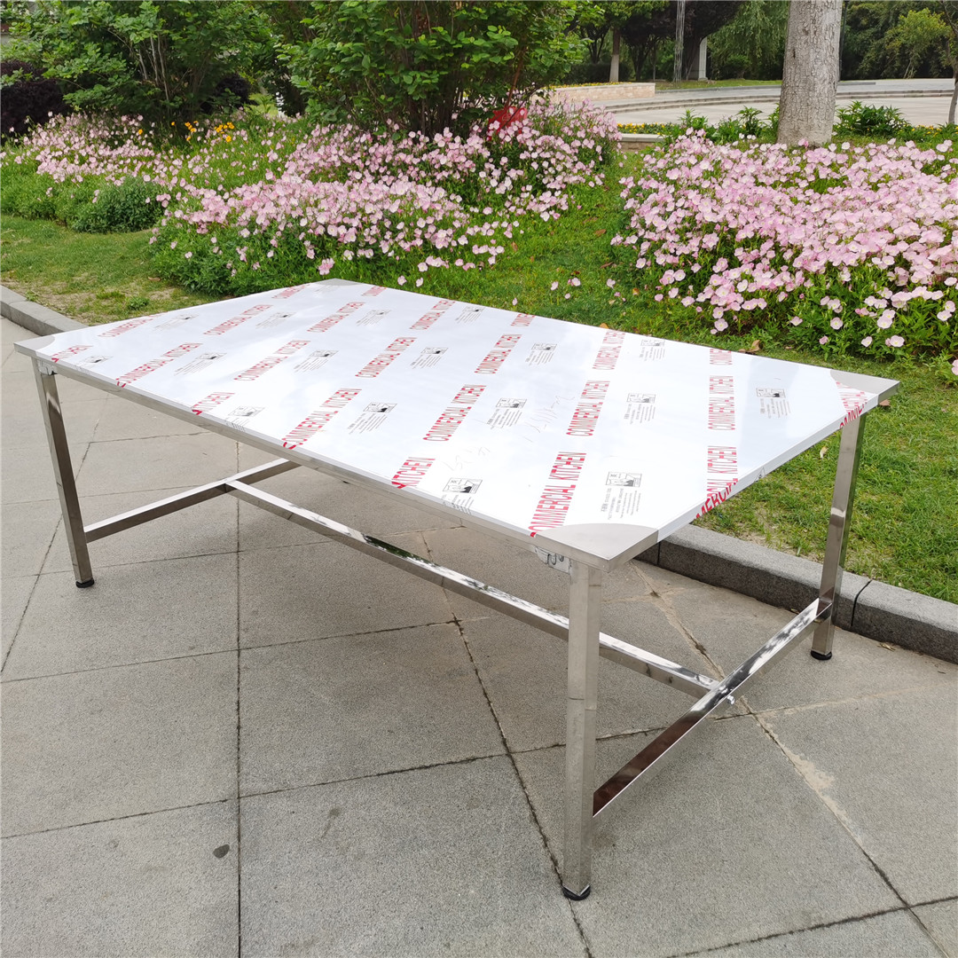 Stainless steel table rectangular folding table work table fast table stall training table operation table packaging cutting table