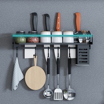 Kitchen rack wall-mounted non-perforated household seasoning with knife holder double chopsticks multi-purpose condiment rack