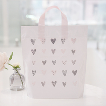 Love portable plastic plastic bag Childrens clothing womens clothing portable bag bag thickened gift bag spot customization
