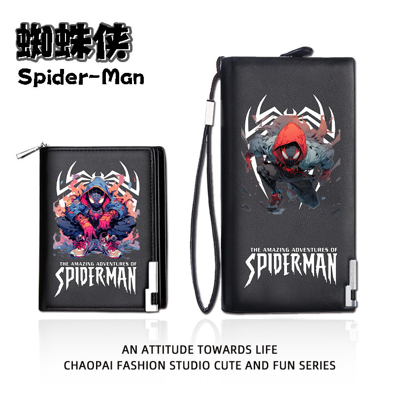 Marvel Wallet สินค้าธีมอเวนเจอร์ส กระเป๋าสตางค์ยาวแบบมีซิปสำหรับเด็กผู้ชาย สไตล์ญี่ปุ่น พร้อมที่ใส่บัตร สำหรับผู้ชาย