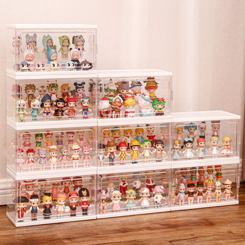 Hands-on display case blind box containing exhibition shelf Bubble Matt doll containing frame Lehigh transparent anti-dust collection cabinet-Taobao