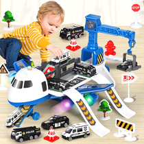Super Size Baby Deformation Aircraft Toy Suit Multifunction Children Puzzle Alloy Small Car Resistant Boy Child