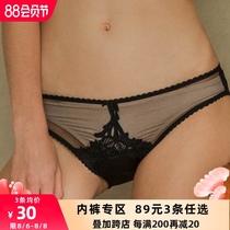 Zone 3 98 yuan original French lace embroidery womens underwear summer thin hip temptation T pants briefs