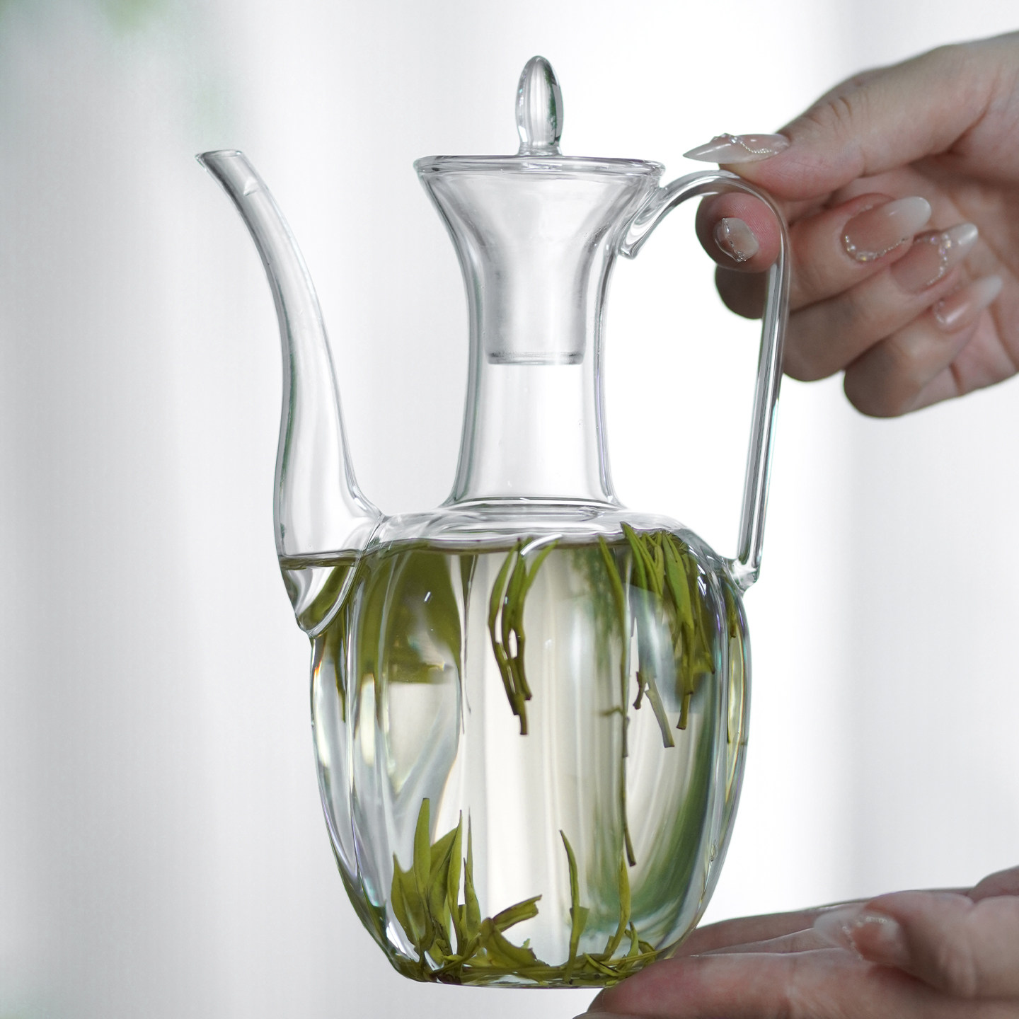 宋代風ガラス製ティーポット、皇妃用ティーポット、温冷両用ティーポット、アンティーク調ティーポット、高ホウケイ酸透明ガラス製ティーセット。