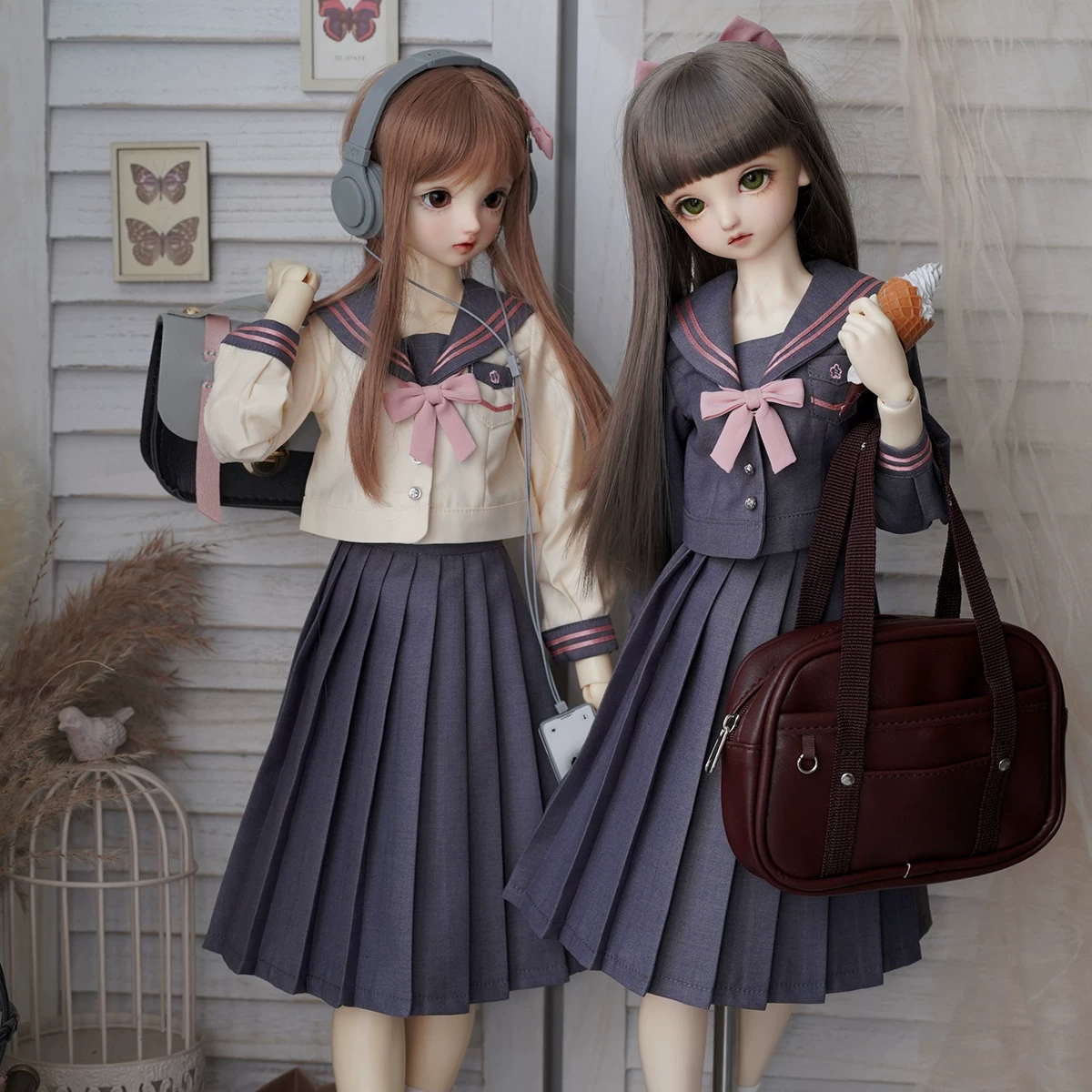 Сакура семья оригинальная BJD четыре точки Пу Си Сюангмэй 3 точки [Chunqi Женщина] JK морской костюм набор