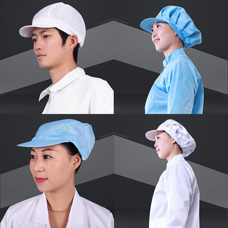 Anti-static cap dust cap electronic factory workshop work cap men and women dust-free white blue cap cap
