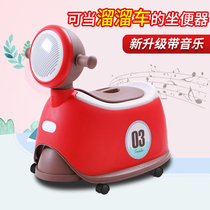  Childrens music toilet Yo-yo car Male and female baby motorcycle toilet Infant plus drawer toilet potty
